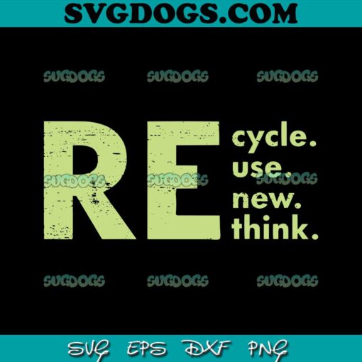 Recycle Reuse Renew Rethink SVG, Crisis Environmental Activism SVG PNG EPS DXF