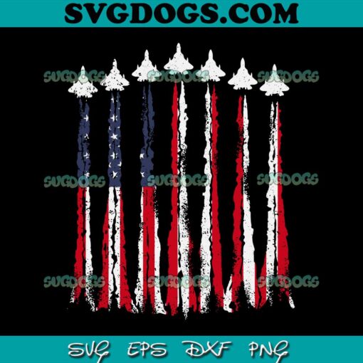 Fighter Jet Airplane USA Flag SVG PNG, 4th Of July Patriotic SVG, American Flag SVG PNG EPS DXF