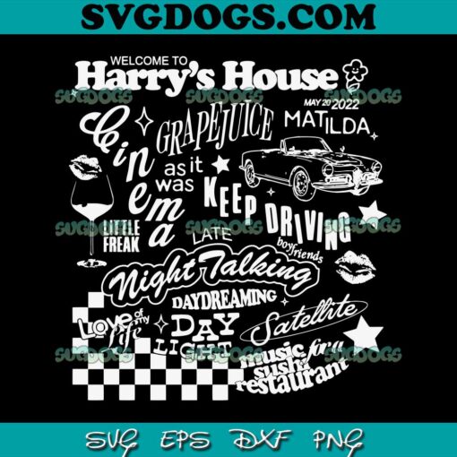 Harry Styles Harrys House Tracklist SVG PNG, Night Talking SVG, Matilda SVG PNG EPS DXF