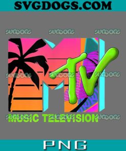 MTV Music Television PNG, The Official MTV Logo With PNG, Retro Palms In Paradise PNG