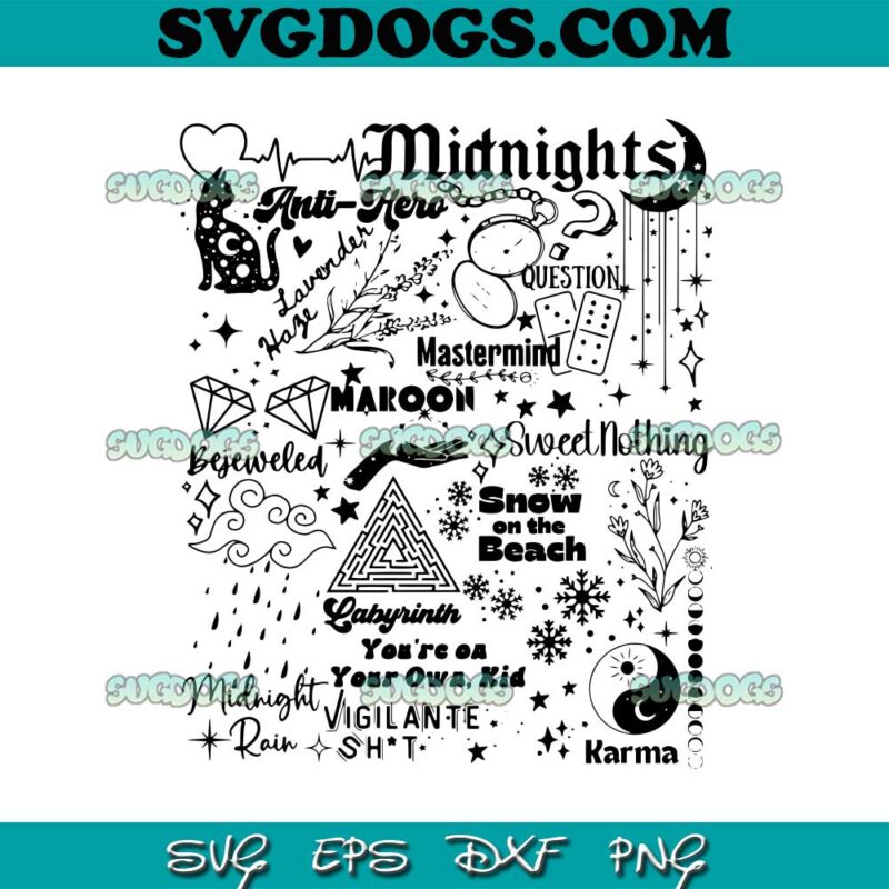 Midnights Track List Taylor Swift New Album SVG PNG #1