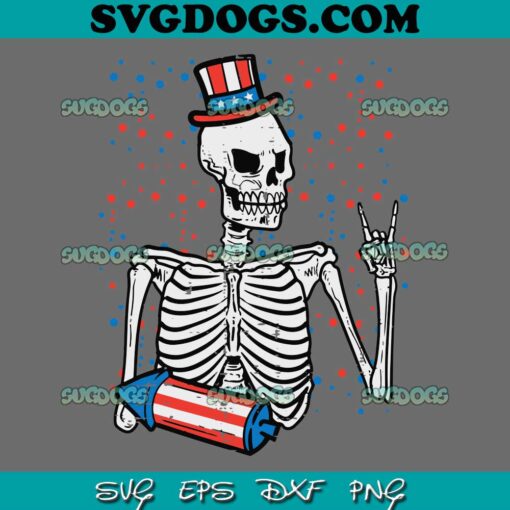 4th July Rocker Skeleton Patriotic SVG PNG, Freedom Rocks SVG, Independence Day SVG PNG EPS DXF