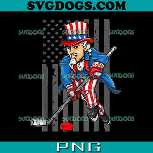 4th Of July Uncle Sam Ice Hockey PNG, Hockey Player Dressed As Uncle Sam PNG, Uncle Sam PNG