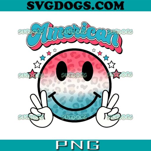 American Smiley Face PNG,  4th Of July PNG, Red White Blue Smiley Face PNG