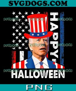 Joe Biden Happy Halloween Confused For 4th Of July PNG, American Flag PNG