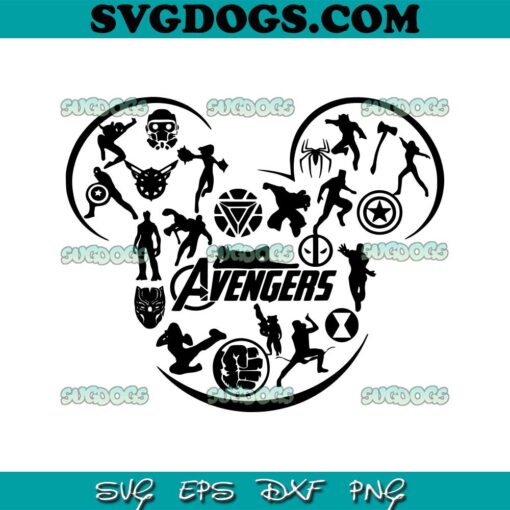 Avengers Mickey SVG PNG, Mickey Mouse SVG, Marvel Mickey Ears SVG, Superheroes SVG PNG EPS DXF