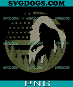 Bigfoot American Flag PNG, Bigfoot 4th Of July PNG, Grunge Flag PNG