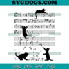 Black Cat Music SVG PNG, Black Cat Climbing Playing Sheet Music Note SVG PNG, Cat SVG PNG EPS DXF