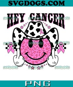 Hey Cancer PNG, Western Breast Cancer Awareness PNG, Cowboy Smiley Face PNG