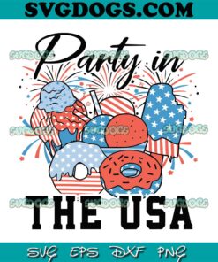 Ice Cream Party In The USA 4th Of July SVG PNG, USA Flag Ice Cream SVG, 4th Of July SVG PNG DXF EPS