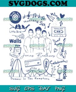 Jonas Brothers One Night Five Albums SVG PNG, Jonas Brothers Band SVG, Songs In The Albums One Night Five SVG PNG EPS DXF