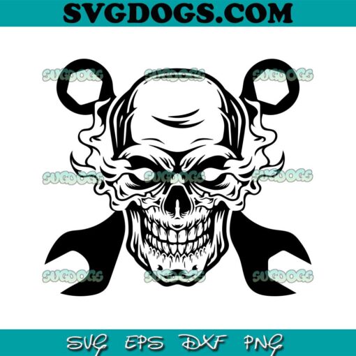 American Mechanic Skull SVG PNG, USA Flag Skull Mechanic SVG, Mechanic SVG PNG EPS DXF