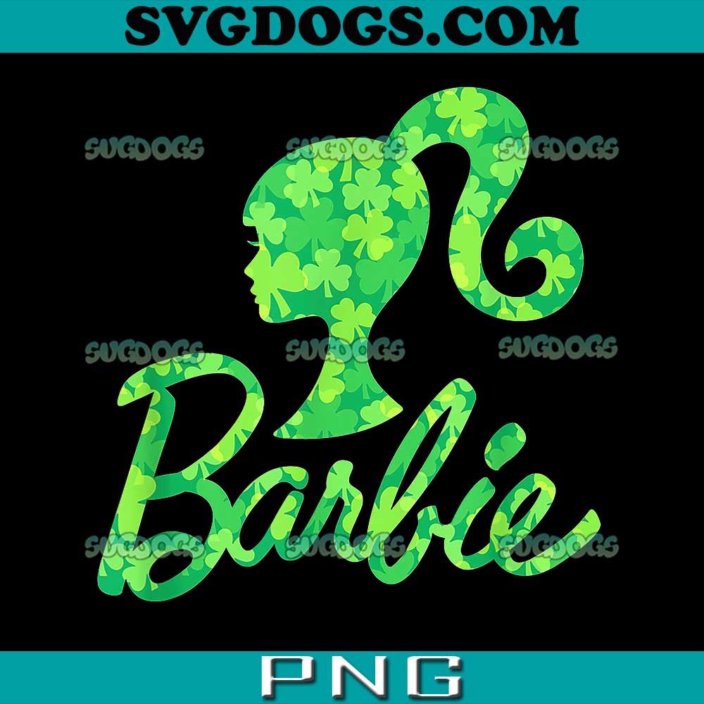 Barbie Patrick Day PNG, Barbie Shamrock Pattern PNG, Barbie PNG