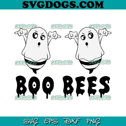 Boo Bees Halloween Ghost SVG PNG, Boo Bees SVG, Ghost Bee SVG PNG EPS DXF
