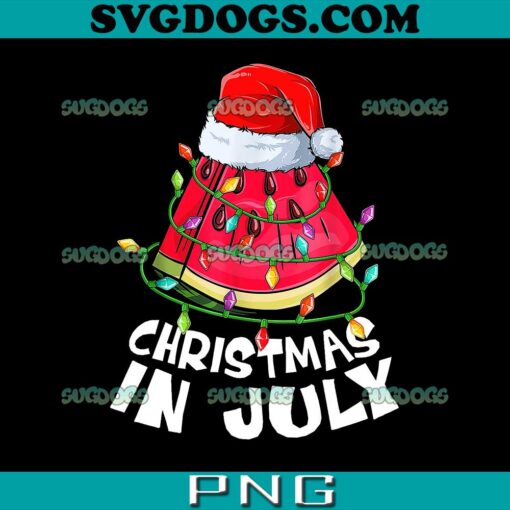 Christmas In July Watermelon PNG, Summer Xmas July PNG, Christmas Watermelon PNG