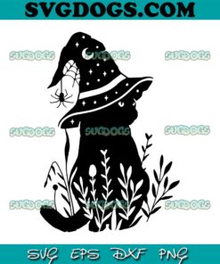 Halloween Cat SVG PNG, Halloween Black Cat Cute SVG, Black Cat Witch Hat SVG PNG EPS DXF