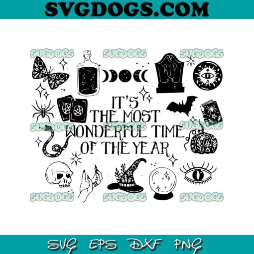 It’s The Most Wonderful Time Of The Year SVG PNG, Halloween Doodles SVG, Spooky Season SVG PNG EPS DXF