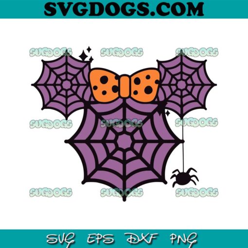 Halloween Mickey Mouse Ears SVG PNG, Mickey Spider Web SVG, Halloween Disney SVG PNG EPS DXF