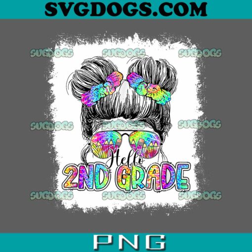 Hello 2nd Grade PNG, Messy Bun Girls PNG, Back To School PNG