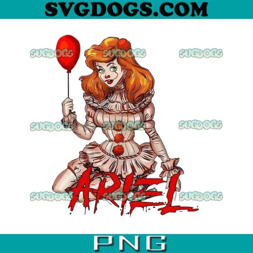 Horror Princess Ariel PNG, Arie PNG, Pennywise PNG, Disney Halloween PNG