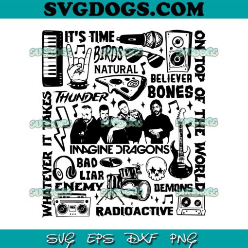 Imagine Dragons SVG PNG, Pop Rock Music Concert SVG, Rocking The World SVG PNG EPS DXF