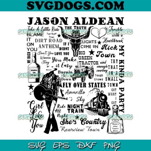 Jason Aldean SVG PNG, Rock N Roll Cowboy Tour SVG, Country Western SVG PNG EPS DXF