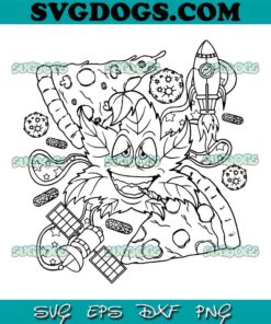 Printable Trippy Weed SVG PNG, Alien Smoking Weed SVG, Cannabis SVG PNG EPS DXF