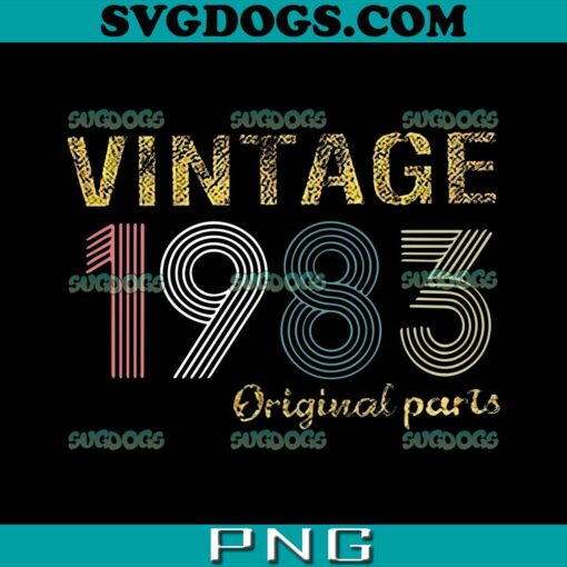 Vintage 1983 PNG, 40th Birthday PNG, Birthday Party Retro PNG