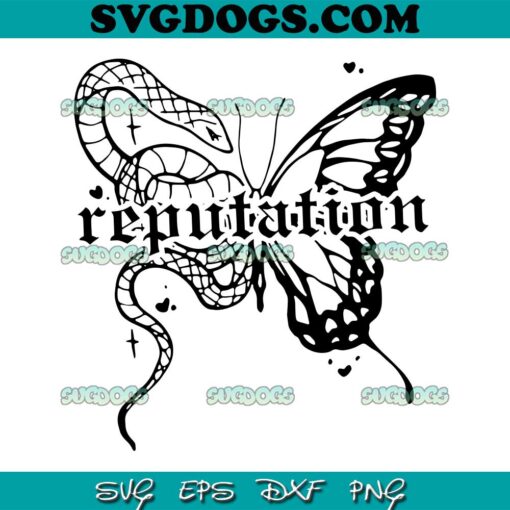 Taylor Swift Reputation SVG PNG, Snake N Butterfly SVG, Taylor Swift Butterfly SVG PNG EPS DXF