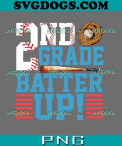 2ND Grade Batter Up PNG, Back To School PNG, Baseball PNG