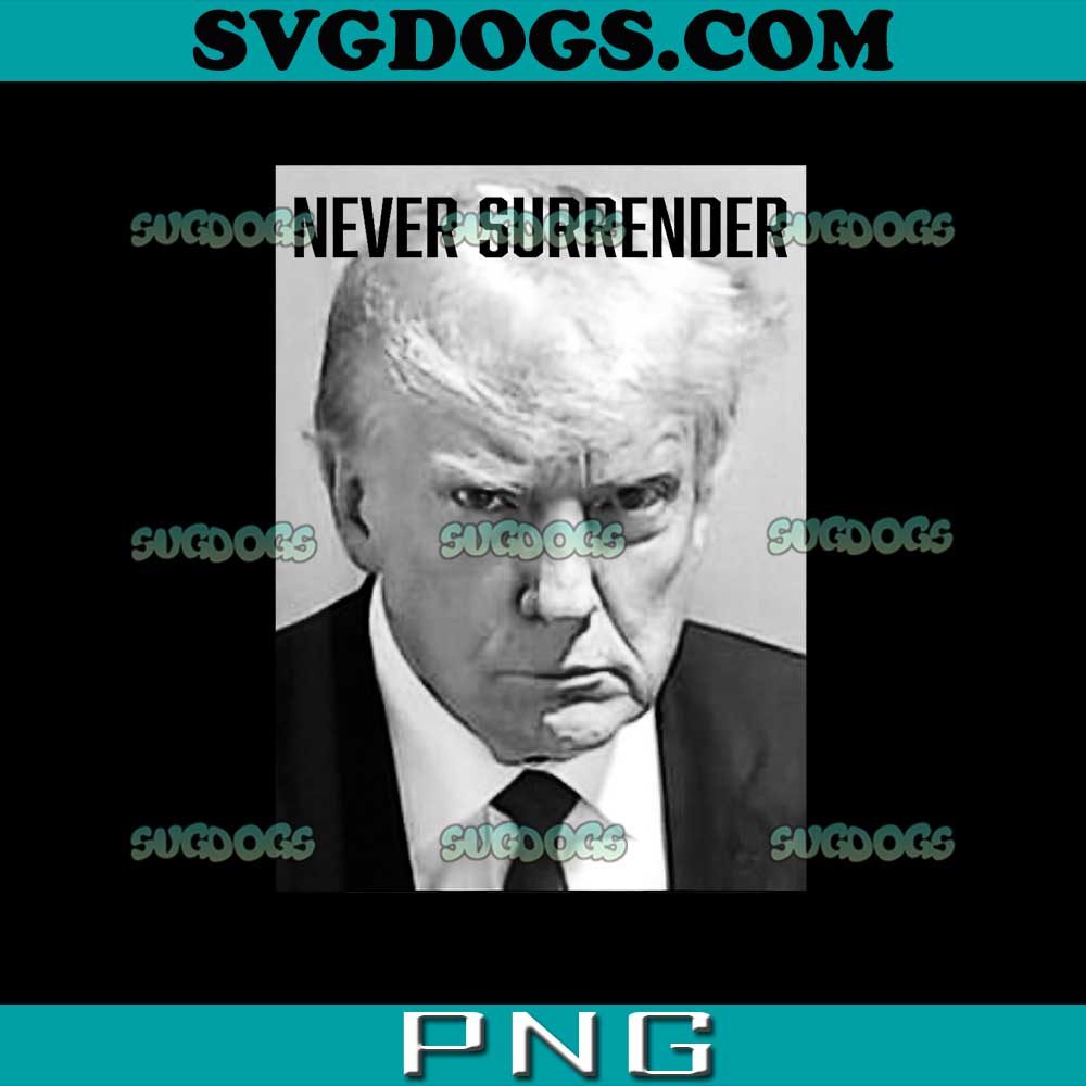 Trump Mug Shot PNG, Donald Trump Mug Shot PNG, Never Surrender PNG