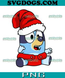 Bluey Christmas PNG, Bluey With Santa Hat PNG, Bluey PNG