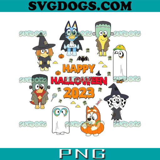 Bluey Happy Halloween 2023 PNG, Bluey Family Halloween PNG, Bluey Spooky PNG