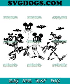 Disney Halloween SVG PNG, Skeleton Mickey Donald SVG, Skeleton Halloween SVG PNG EPS DXF