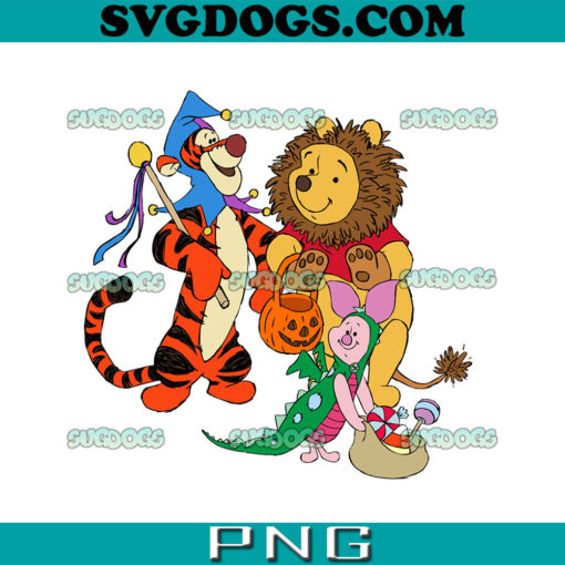 Halloween Winnie the Pooh Costumed Trio PNG, Halloween Pooh And Tigger PNG