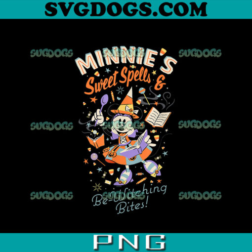 Minnie Sweet Spells And Be Witching Bites Halloween PNG, Minnie Sweet Treats PNG, Minnie Halloween PNG