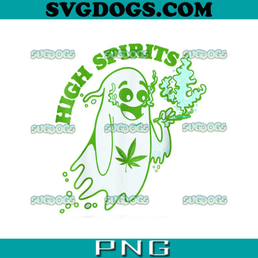 High Spirits PNG, Halloween Marijuana Cannabis Ghost PNG, Weed Smokers PNG