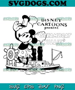 Steamboat Mouse SVG PNG, Mickey Mouse Disney Cartoon Present Steamboat Willie SVG, Mickey Mouse SVG PNG EPS DXF