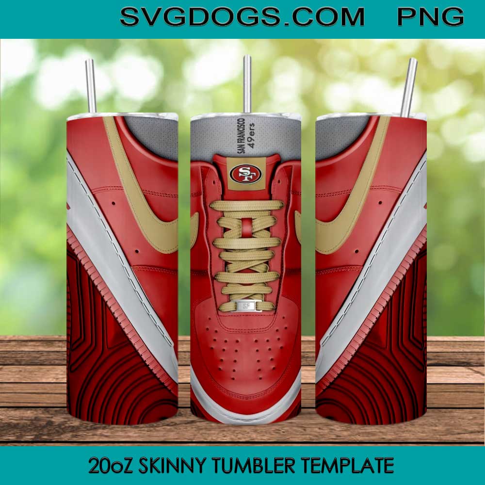 San Francisco 49ers 20oz Skinny Tumbler Template PNG, San Francisco 49ers Logo NFL Tumbler Template PNG File Digital Download