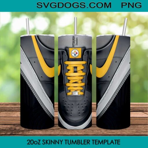 Pittsburgh Steelers 20oz Skinny Tumbler Template PNG, Pittsburgh Steelers Logo NFL Tumbler Template PNG File Digital Download