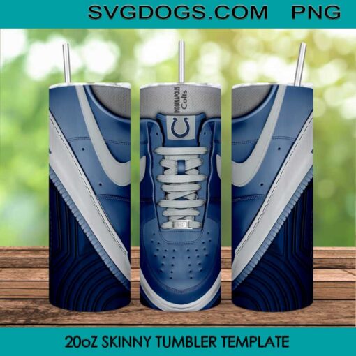Indianapolis Colts 20oz Skinny Tumbler Template PNG, Indianapolis Colts Logo NFL Tumbler Template PNG File Digital Download