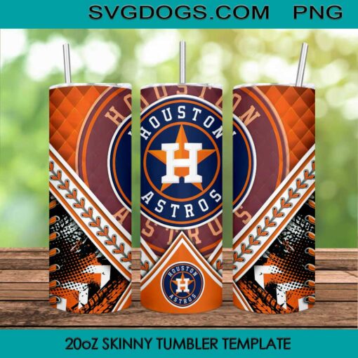 Houston Astros 20oz Skinny Tumbler Template PNG, MLB Logo Houston Astros Tumbler Wrap PNG, Houston Baseball Tumbler Template PNG File Digital Download