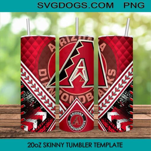 Arizona Diamondbacks 20oz Skinny Tumbler Template PNG, MLB Arizona Diamondbacks Tumbler Template PNG File Digital Download