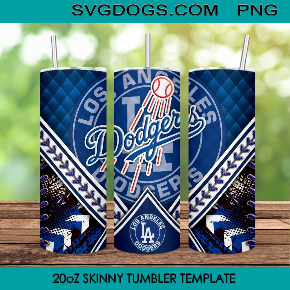 Los Angeles Dodgers 20oz Skinny Tumbler PNG, MLB Logo Los Angeles Dodgers Tumbler Template PNG File Digital Download