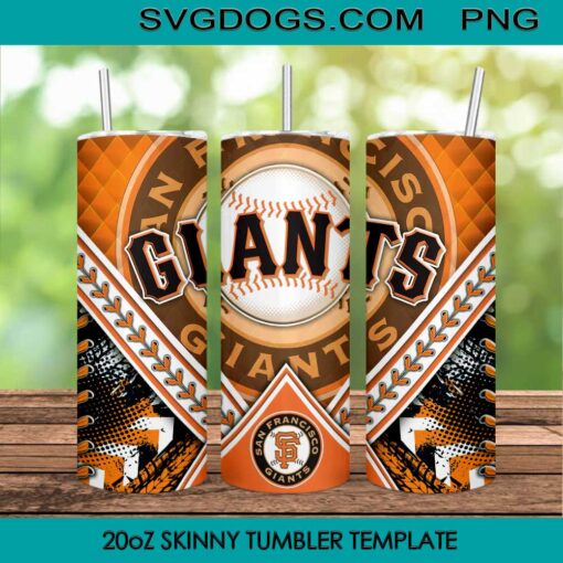 San Francisco Giants 20oz Skinny Tumbler PNG, MLB San Francisco Giants Tumbler Template PNG File Digital Download