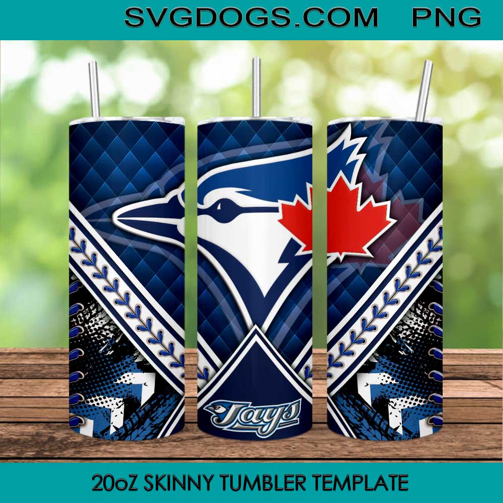 Toronto Blue Jays 20oz Skinny Tumbler Template PNG, MLB Jays Tumbler Template PNG File Digital Download