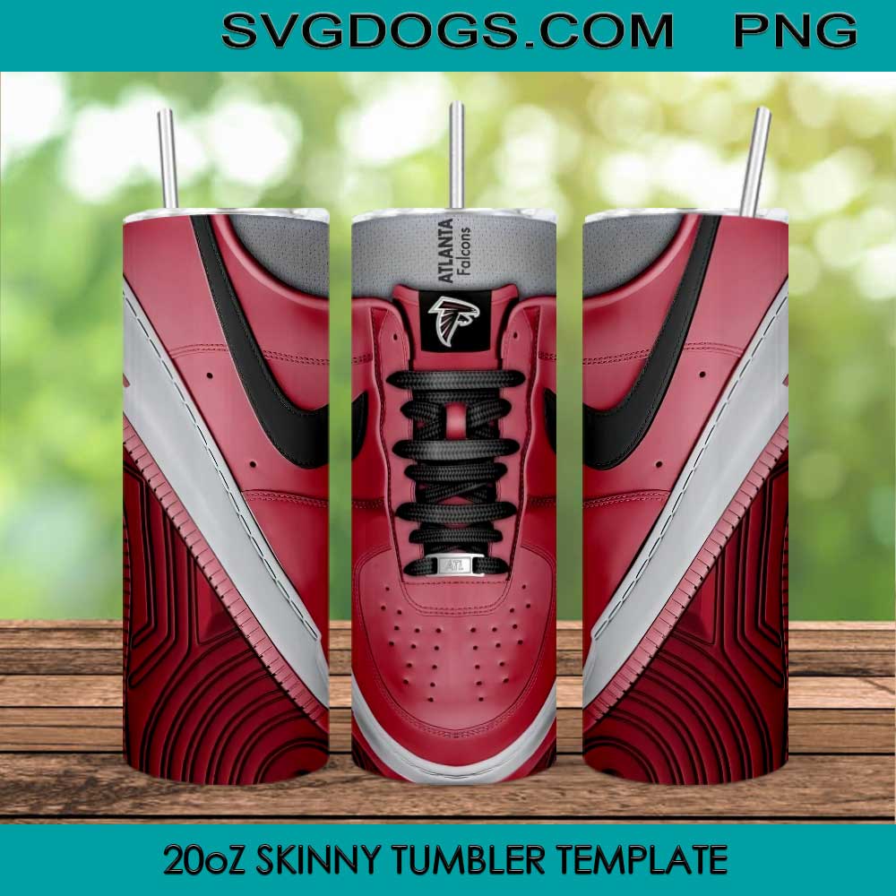 Atlanta Falcons 20oz Skinny Tumbler Template PNG, NFL Atlanta Falcons Sports Logo Tumbler Template PNG File Digital Download