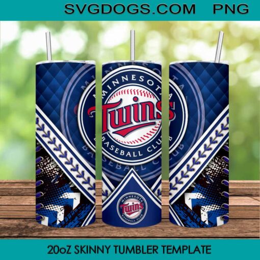 Minnesota Twins 20oz Skinny Tumbler Template PNG, MLB Logo Minnesota Twins Tumbler Template PNG File Digital Download