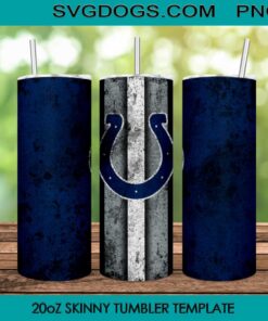 Colts Yeti 20oz Skinny Tumbler Template PNG, Colts NFL Tumbler Template PNG File Digital Download