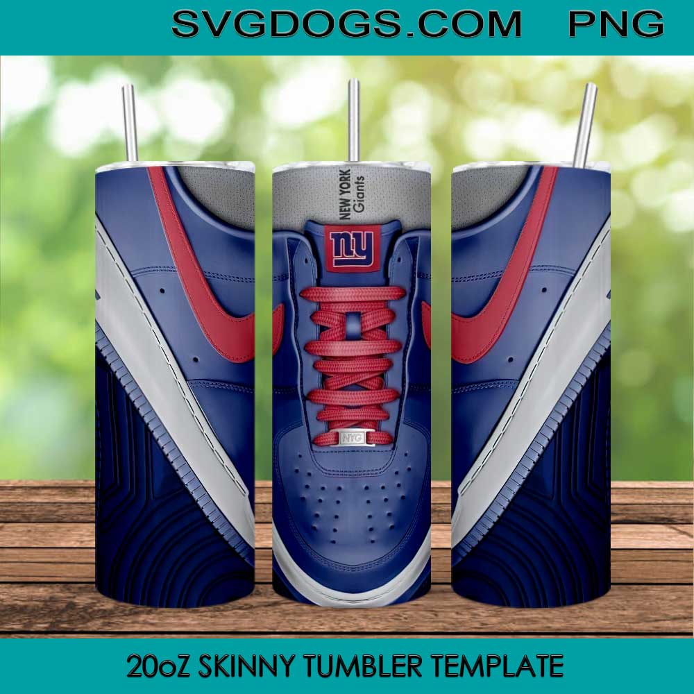 New York Giants 20oz Skinny Tumbler Template PNG, New York Giants Logo NFL Tumbler Template PNG File Digital Download